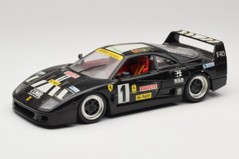 Ferrari F40 Pirelli Agip #1 ブラック Bburago 1:18 3332-B1 メタル