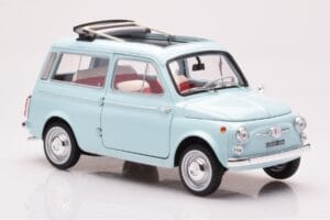 Fiat 500 Giardiniera アクアマリナ ブルー Norev 1:18 187742 メタル - 画像 6/7
