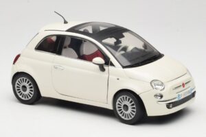 Fiat 500 ホワイト Mondo Motors 1:18 500291 メタル - 画像 6/8