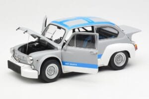 Fiat Abarth 1000 TCR マットグレー ブルーストライプ AUTOart 1:18 72642 メタル - 画像 2/8
