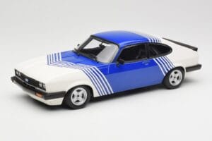 Ford Capri Mk2 3.0 ホワイト ブルー ストライプ Minichamps 1:18 155788600 メタル