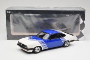 Ford Capri Mk2 3.0 ホワイト ブルー ストライプ Minichamps 1:18 155788600 メタル - 画像 6/6