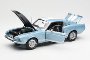Ford Mustang Shelby GT500 ライトブルーメタリック ホワイトストライプ AUTOart 1:18 72907 メタル - 画像 2/8