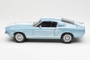 Ford Mustang Shelby GT500 ライトブルーメタリック ホワイトストライプ AUTOart 1:18 72907 メタル - 画像 4/8