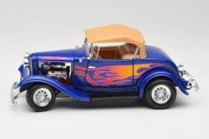 Ford Roadster Street Rod ブルー with Fire Road Signature 1:18 92249 メタル - 画像 4/8