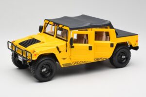 Hummer H1 Soft Top イエロー Maisto 1:18 56041 メタル - 画像 2/8