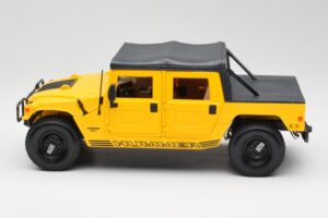 Hummer H1 Soft Top イエロー Maisto 1:18 56041 メタル - 画像 4/8
