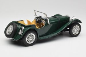 Jaguar SS 100 ロードスター グリーン Bburago 1:18 3006 メタル - 画像 3/8