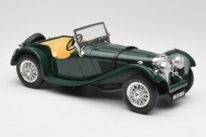 Jaguar SS 100 ロードスター グリーン Bburago 1:18 3006 メタル - 画像 6/8
