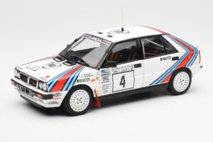 Lancia Delta HF 4WD #4 M. Alen / I. Kivimaki Martini Rally 1000 Lakes 1987 Kyosho 1:18 08960B メタル