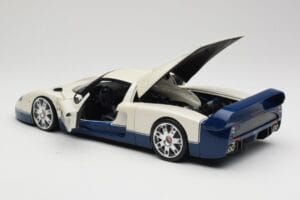 Maserati MC12 ホワイト ブルー Hot Wheels 1:18 G7158 メタル - 画像 5/8
