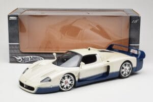 Maserati MC12 ホワイト ブルー Hot Wheels 1:18 G7158 メタル - 画像 8/8