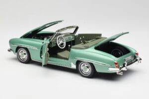 Mercedes 190 SL W121 ライトグリーン メタリック Norev 1:18 183401 メタル - 画像 6/9