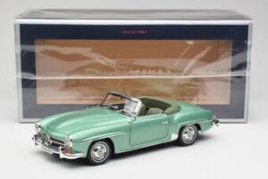 Mercedes 190 SL W121 ライトグリーン メタリック Norev 1:18 183401 メタル - 画像 9/9