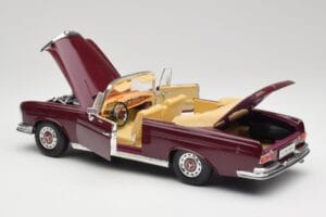 Mercedes 280SE W108 ボルドーレッド Maisto 1:18 31811 メタル - 画像 5/8