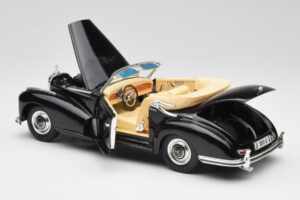 Mercedes 300 S W188 カブリオレ ブラック Tchibo 1:18 36782 メタル - 画像 5/8
