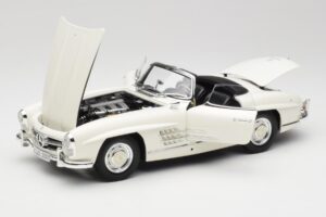 Mercedes 300 SL W198 ロードスター ホワイト ソフトトップ付 Minichamps 1:18 180039034 メタル - 画像 2/9