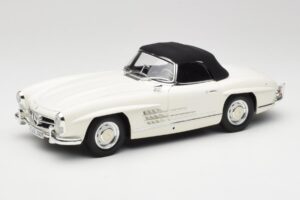 Mercedes 300 SL W198 ロードスター ホワイト ソフトトップ付 Minichamps 1:18 180039034 メタル - 画像 3/9