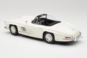 Mercedes 300 SL W198 ロードスター ホワイト ソフトトップ付 Minichamps 1:18 180039034 メタル - 画像 8/9