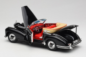 Mercedes 300S W188 ロードスター ブラック Welly 1:18 801-3271398 メタル - 画像 5/8