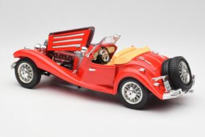 Mercedes 500K ロードスター レッド Bburago 1:18 3020 メタル - 画像 5/8