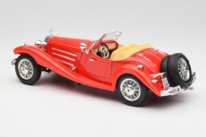 Mercedes 500K ロードスター レッド Bburago 1:18 3020 メタル - 画像 7/8