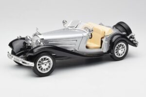 Mercedes 500K Roadster シルバー Bburago 1:18 3020-M1 メタル - 画像 2/8