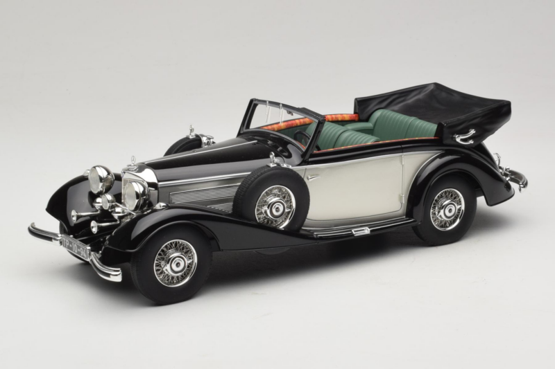 Mercedes 540K カブリオレ ブラック シルバー Cult Models 1:18 CML184-3 メタル