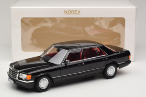Mercedes 560 SEL W126 ブラック レッドインテリア Norev 1:18 183788 メタル - 画像 2/8