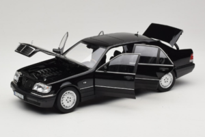 Mercedes S-Class W140 S600 Obsidian Black Metallic Norev 1:18 183045 メタル - 画像 2/8