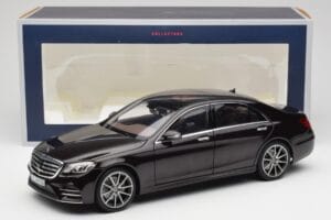 Mercedes S-Class W222 AMG Line Ruby ブラックメタリック Norev 1:18 183483 メタル - 画像 8/8