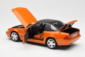 Mercedes SL 500 R129 オレンジメタリック Norev 1:18 183752 メタル - 画像 5/8