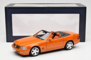 Mercedes SL 500 R129 オレンジメタリック Norev 1:18 183752 メタル - 画像 8/8