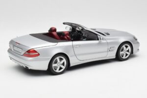 Mercedes SL 500 R230 カブリオレ Iridium シルバー Minichamps 1:18 B66962388 メタル - 画像 3/8