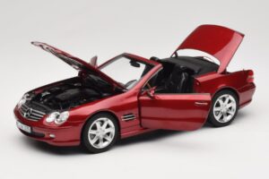 Mercedes SL 500 R230 Red Metallic 限定版 Norev 1:18 183841 メタル - 画像 2/8