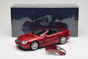 Mercedes SL 500 R230 Red Metallic 限定版 Norev 1:18 183841 メタル - 画像 8/8