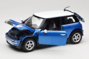Mini Cooper R50 ブルー ホワイトルーフ Mondo Motors 1:18 MINI004 メタル - 画像 2/8