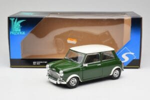 Mini Cooper S ブリティッシュレーシンググリーン & オールドイングリッシュホワイト Solido 1:18 8021 メタル - 画像 8/8