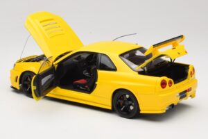 Nissan Skyline GT-R R34 Customized Version イエロー MotorHelix 1:18 M83412 メタル - 画像 5/8