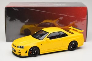 Nissan Skyline GT-R R34 Customized Version イエロー MotorHelix 1:18 M83412 メタル - 画像 8/8
