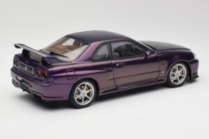 Nissan Skyline GT-R R34 V-Spec ミッドナイトパープル AUTOart 1:18 77305 メタル - 画像 3/8
