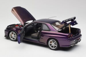 Nissan Skyline GT-R R34 V-Spec ミッドナイトパープル AUTOart 1:18 77305 メタル - 画像 5/8