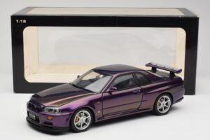 Nissan Skyline GT-R R34 V-Spec ミッドナイトパープル AUTOart 1:18 77305 メタル - 画像 8/8