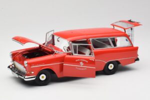 Opel Rekord P1 Caravan Feuerwehr Neuenkirchen Minichamps 1:18 180043291 メタル - 画像 2/8