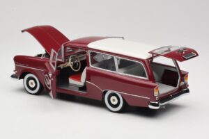 Opel Rekord P1 Caravan レッド Minichamps 1:18 180043211 メタル - 画像 5/8