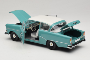 Opel Rekord P1 ターコイズブルー Minichamps 1:18 180043200 メタル - 画像 5/8