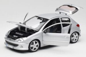 Peugeot 206 RC アルミニウム シルバー Norev 1:18 184726 メタル - 画像 2/8