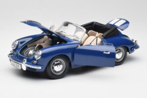 Porsche 356B カブリオレ ブルー Bburago 1:18 3051 メタル - 画像 2/8