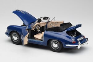 Porsche 356B カブリオレ ブルー Bburago 1:18 3051 メタル - 画像 5/8