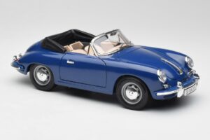 Porsche 356B カブリオレ ブルー Bburago 1:18 3051 メタル - 画像 6/8